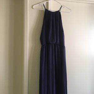 Foreign Exchange Halter Navy Blue Dress